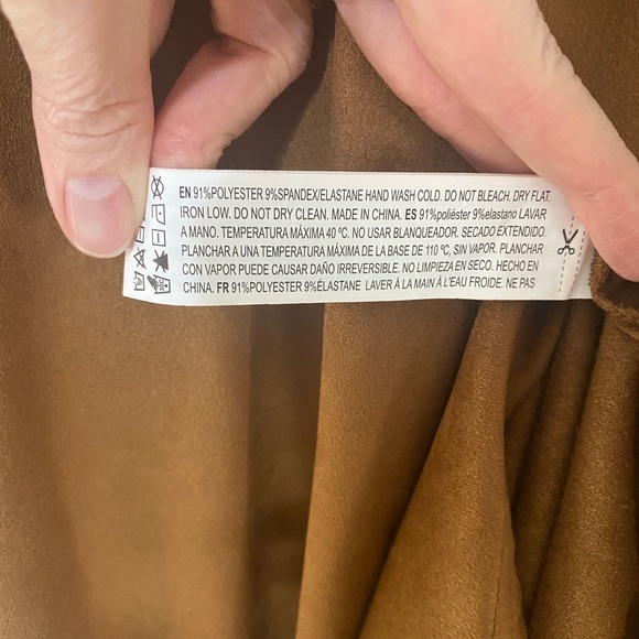 NWT Faux Suede Dress Minimalist Camel Color Size Large Forever 21 - Picture 6 of 9